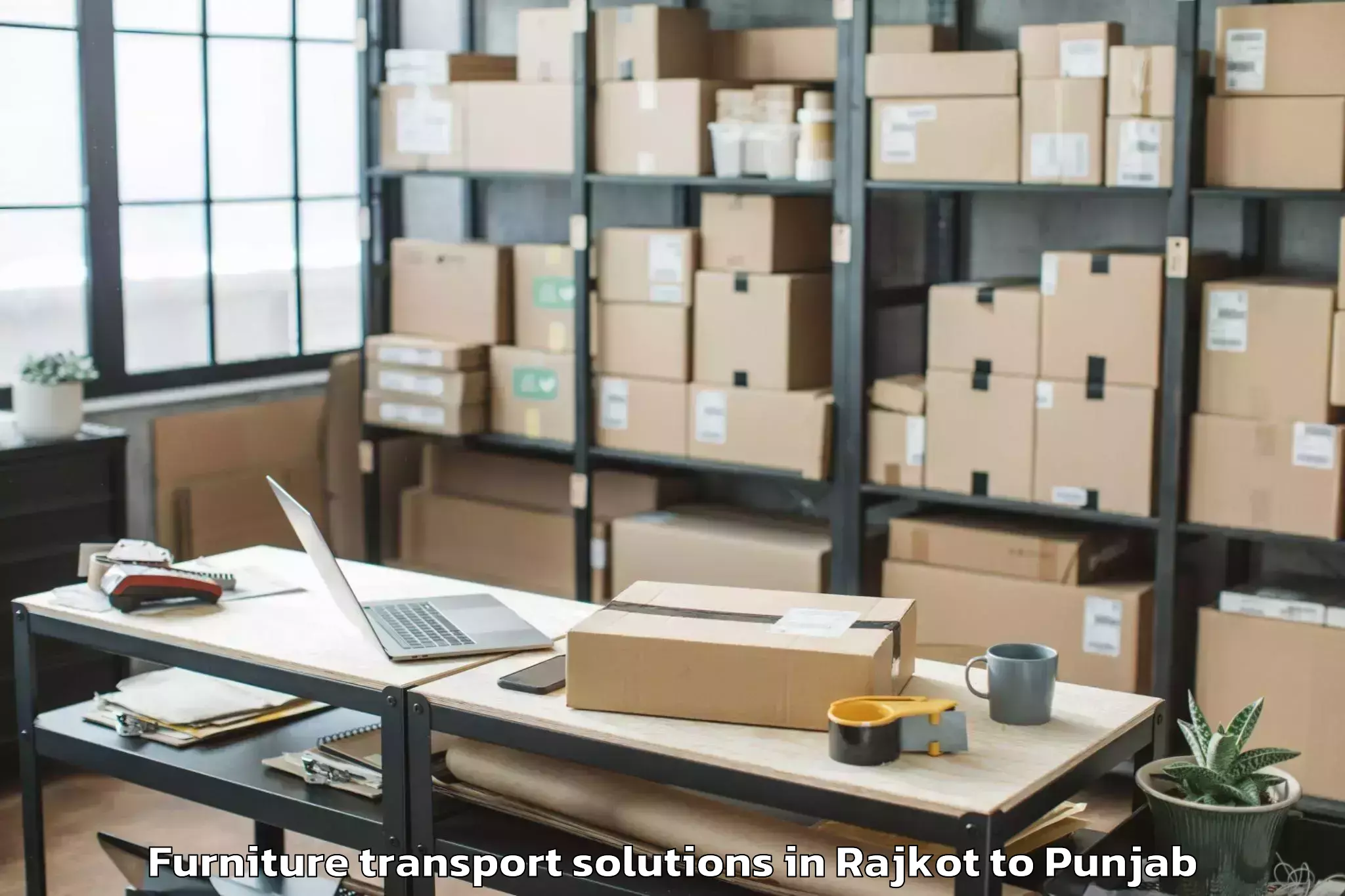 Professional Rajkot to Ludhiana East Furniture Transport Solutions